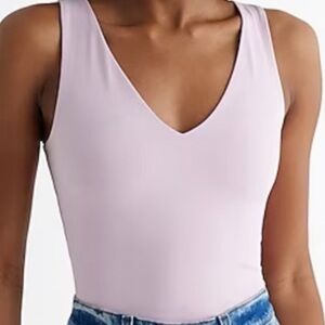 Express Light Lavender V-Neck Bodysuit